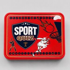 Samsonico USA Sport Quiz Trivia Game 100 Questions Metal Tin with Sand Timer